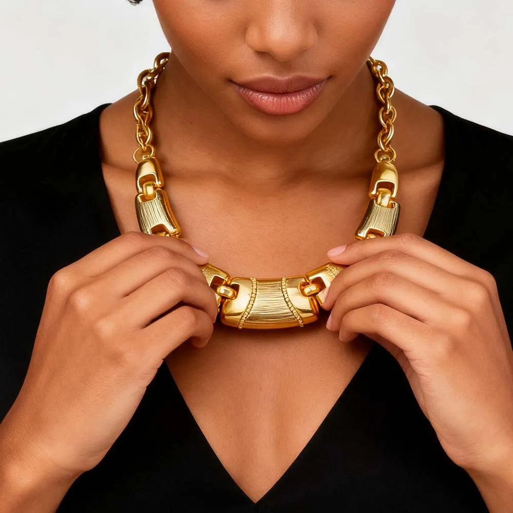 African Nigerian Jewelry Set Necklace Bracelet Earrings Ring Set Exaggerated Elegant Luxury Ladies Party Wedding Jewelry Set