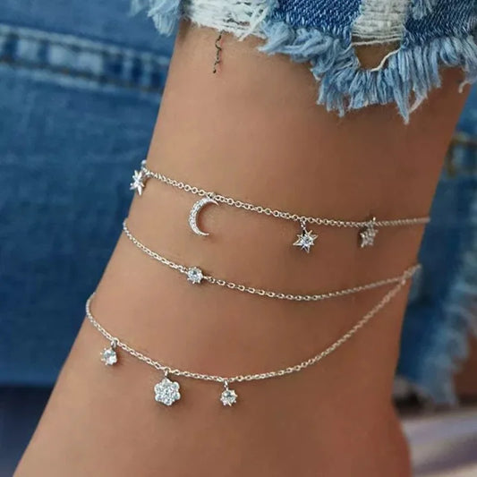 Hot selling minimalist ankle chain Bohemian style women's chain foot summer beach barefoot sandals ankle fashion jewelry