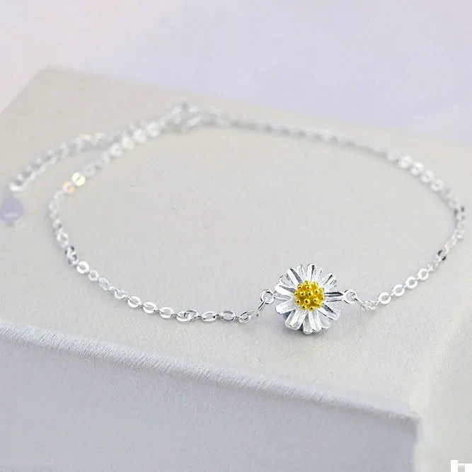 Fashion Chrysanthemum Chain For Women Anklet Hot Sale 925 Sterling Silver Anklets For Women Foot Jewelry Anklet On Foot