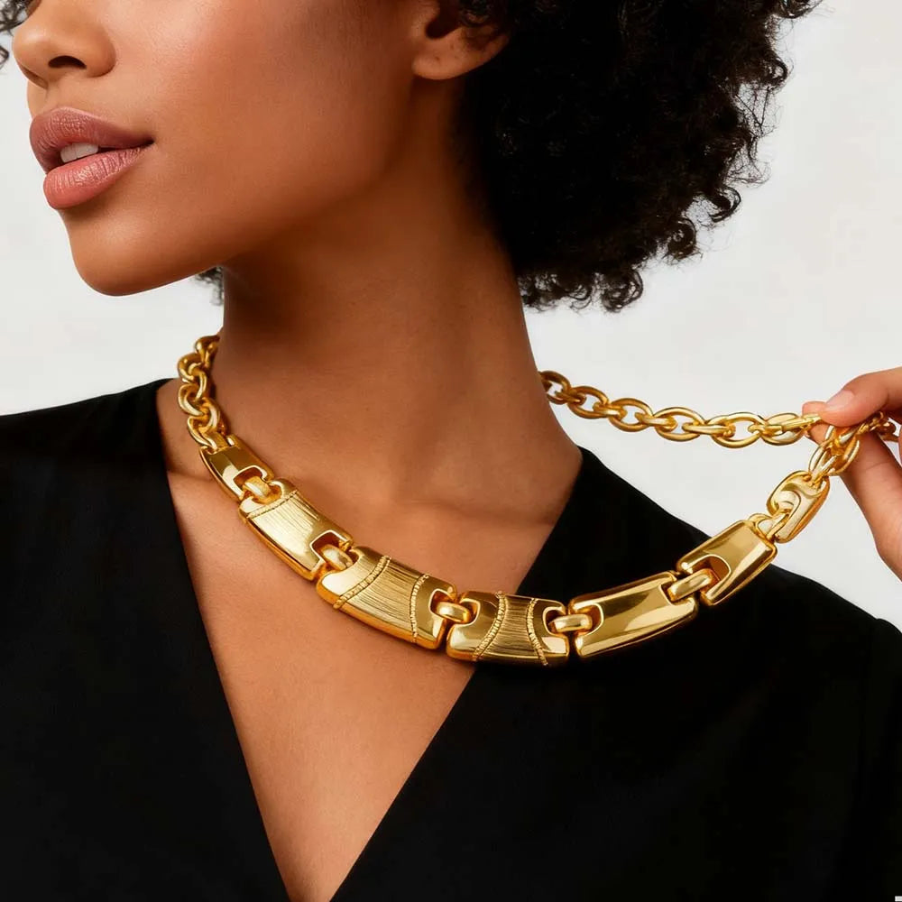 African Nigerian Jewelry Set Necklace Bracelet Earrings Ring Set Exaggerated Elegant Luxury Ladies Party Wedding Jewelry Set